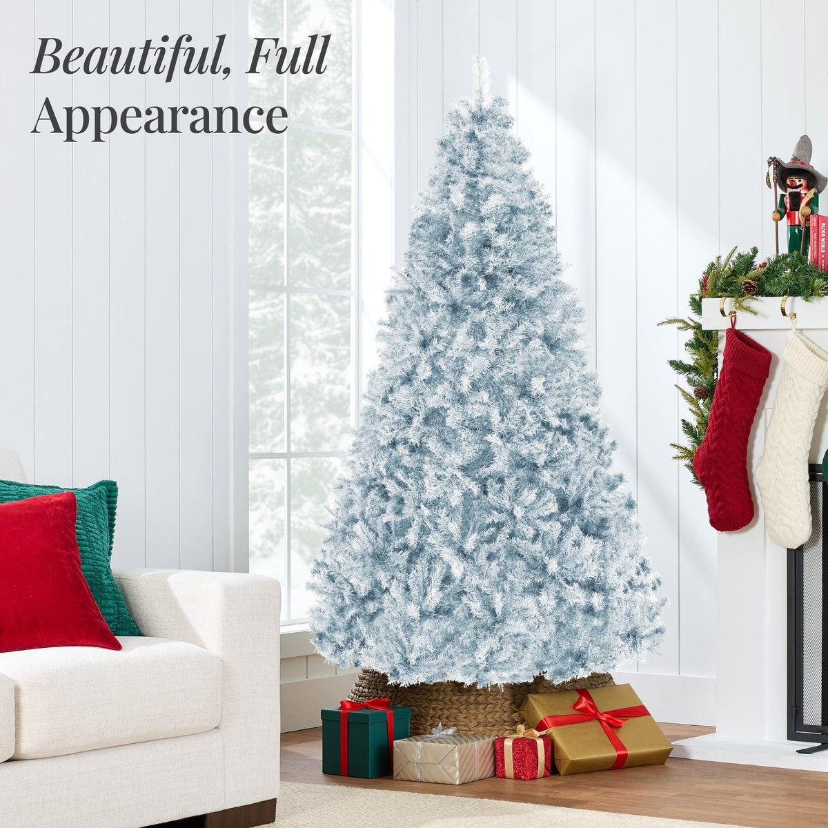 Unlit Artificial Pine Christmas Tree with Tapered Branch Tips product image showing its overall design and key features.