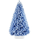 Snow Flocked Colorful Pine Christmas Tree with Metal Base