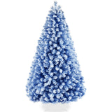 Snow Flocked Colorful Pine Christmas Tree with Metal Base