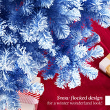 Snow Flocked Colorful Pine Christmas Tree with Metal Base