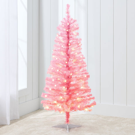 Pre Lit Colorful Mini Spruce Christmas Tree with LED Lights 4ft