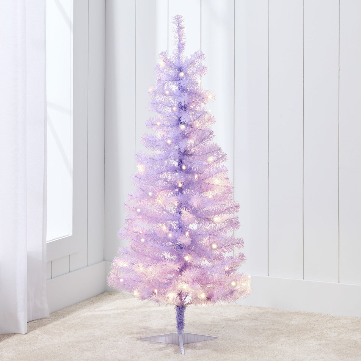 Pre Lit Colorful Mini Spruce Christmas Tree with LED Lights 4ft
