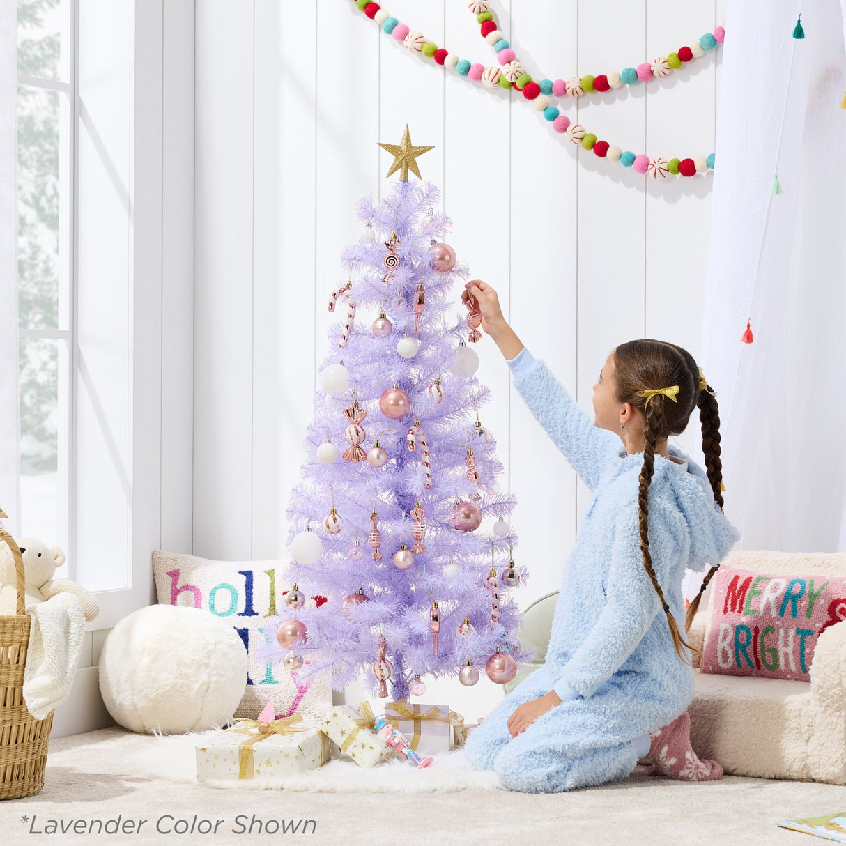 4ft Pre-Lit Colorful Mini Spruce Christmas Tree with LED Lights