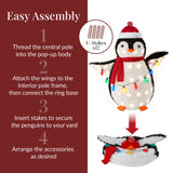 4-Piece Lighted Pop-Up Penguin Family Christmas Decoration with 300 LED Lights