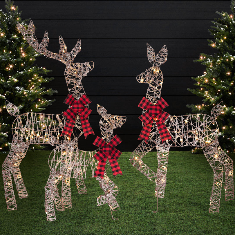 3-Piece Lighted Christmas Deer Family Outdoor Decoration with 175 LED Lights