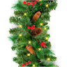 9Ft Pre-Lit Christmas Garland with 2-in-1 LED Lights