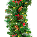 9Ft Pre-Lit Christmas Garland with 2-in-1 LED Lights