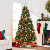 Pre Lit Green Spruce Christmas Tree with Twinkling Lights