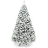 Snow Flocked Pine Christmas Tree with Metal Stand Base