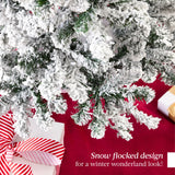 Snow Flocked Pine Christmas Tree with Metal Stand Base