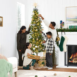 Pre Lit Alpine Slim Pencil Christmas Tree with LED Lights