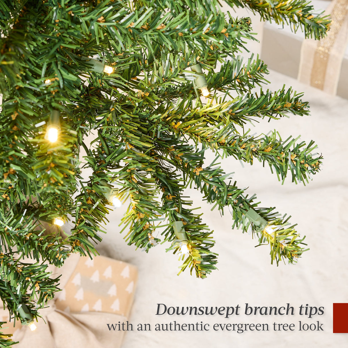 Pre Lit Alpine Slim Pencil Christmas Tree with LED Lights