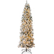 Pre-Lit Snow Flocked Pencil Christmas Tree with Warm String Lights product image