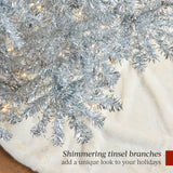 Pre Lit Silver Artificial Tinsel Christmas Tree with Foldable Stand