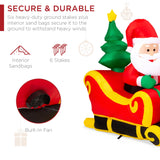 RADYAN lighted inflatable Santa Claus and reindeer Christmas decoration for outdoor yard display