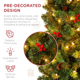 Hinged Douglas Fir Artificial Christmas Tree with Metal Stand