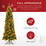 Hinged Douglas Fir Artificial Christmas Tree with Metal Stand
