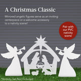 Set of 2 Christmas Angel Yard Decorations with PVC Silhouette Design