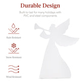 Set of 2 Christmas Angel Yard Decorations with PVC Silhouette Design