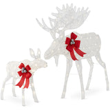 RADYAN lighted moose family set displayed outdoors for Christmas yard and holiday decoration