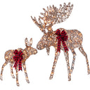 Pre-Lit Outdoor Christmas Wreath, LED Metal Holiday Decor w/ Bow - 48in