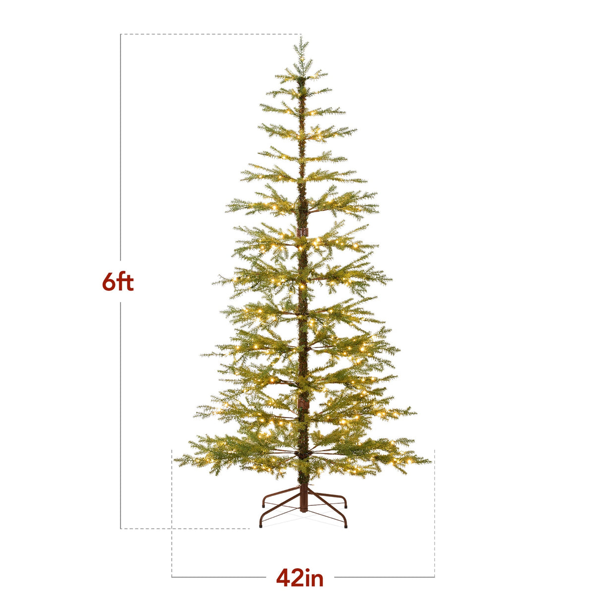 Pre Lit Elegant Sparse Christmas Tree with 2 in 1 LED Lights Cordless Connection