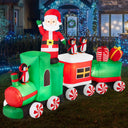 8.5ft Pre-Lit Inflatable Christmas Train with Animated Santa & LED Lights