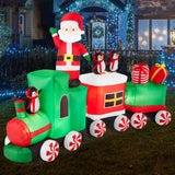 8.5ft Pre-Lit Inflatable Christmas Train with Animated Santa & LED Lights