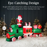 8.5ft Pre-Lit Inflatable Christmas Train with Animated Santa & LED Lights