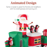 8.5ft Pre-Lit Inflatable Christmas Train with Animated Santa & LED Lights