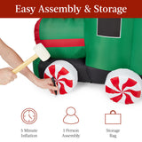 8.5ft Pre-Lit Inflatable Christmas Train with Animated Santa & LED Lights