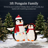 2-Piece Lighted Pop-Up Penguin Family Christmas Decoration with 150 LED Lights