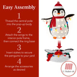 2-Piece Lighted Pop-Up Penguin Family Christmas Decoration with 150 LED Lights