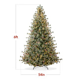 Pre Lit Semi Flocked Cashmere Christmas Tree with LED Lights