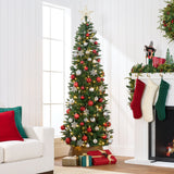 Prelit Spruce Pencil Christmas Tree with Incandescent Lights