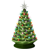 Large Pre Lit Ceramic Christmas Tree with LED Lights 18in