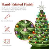 Large Pre Lit Ceramic Christmas Tree with LED Lights 18in