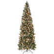Pre-Lit Partially Flocked Pencil Christmas Tree with Pine Cones product image showing its overall design and key.