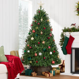 Artificial Hinged Douglas Fir Christmas Tree with Sturdy Stand product image showing its overall design and key.