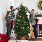 Artificial Hinged Douglas Fir Christmas Tree with Sturdy Stand product image showing its overall design and key.