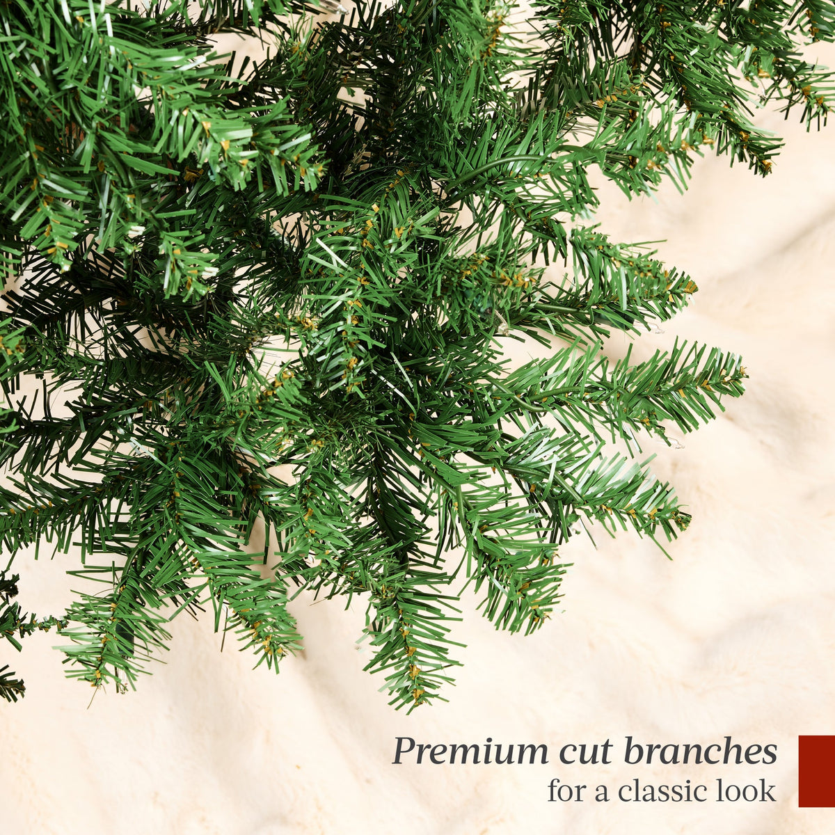 Artificial Hinged Douglas Fir Christmas Tree with Sturdy Stand product image showing its overall design and key.