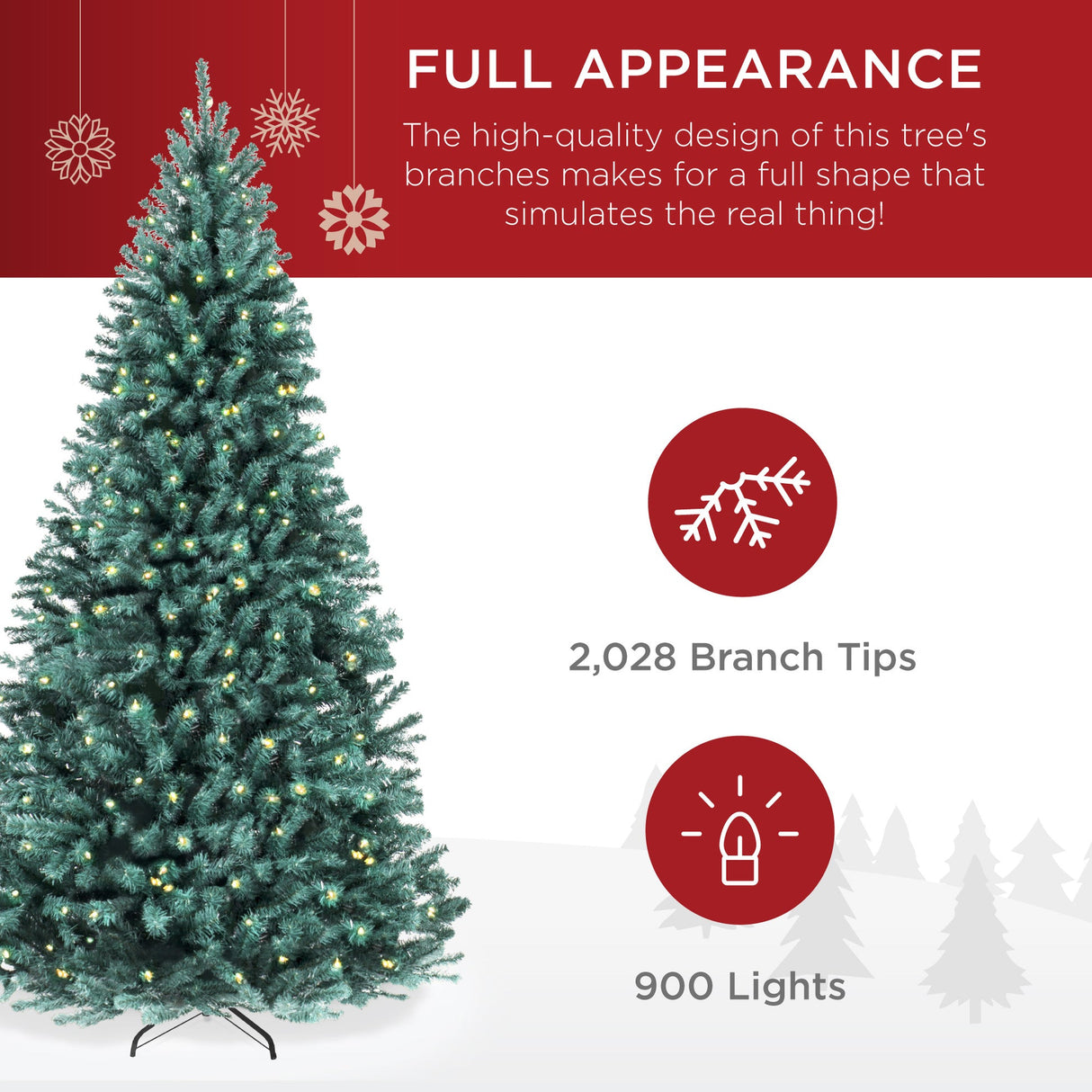 Pre Lit Blue Spruce Christmas Tree with Foldable Base