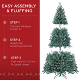 Pre Lit Blue Spruce Christmas Tree with Foldable Base