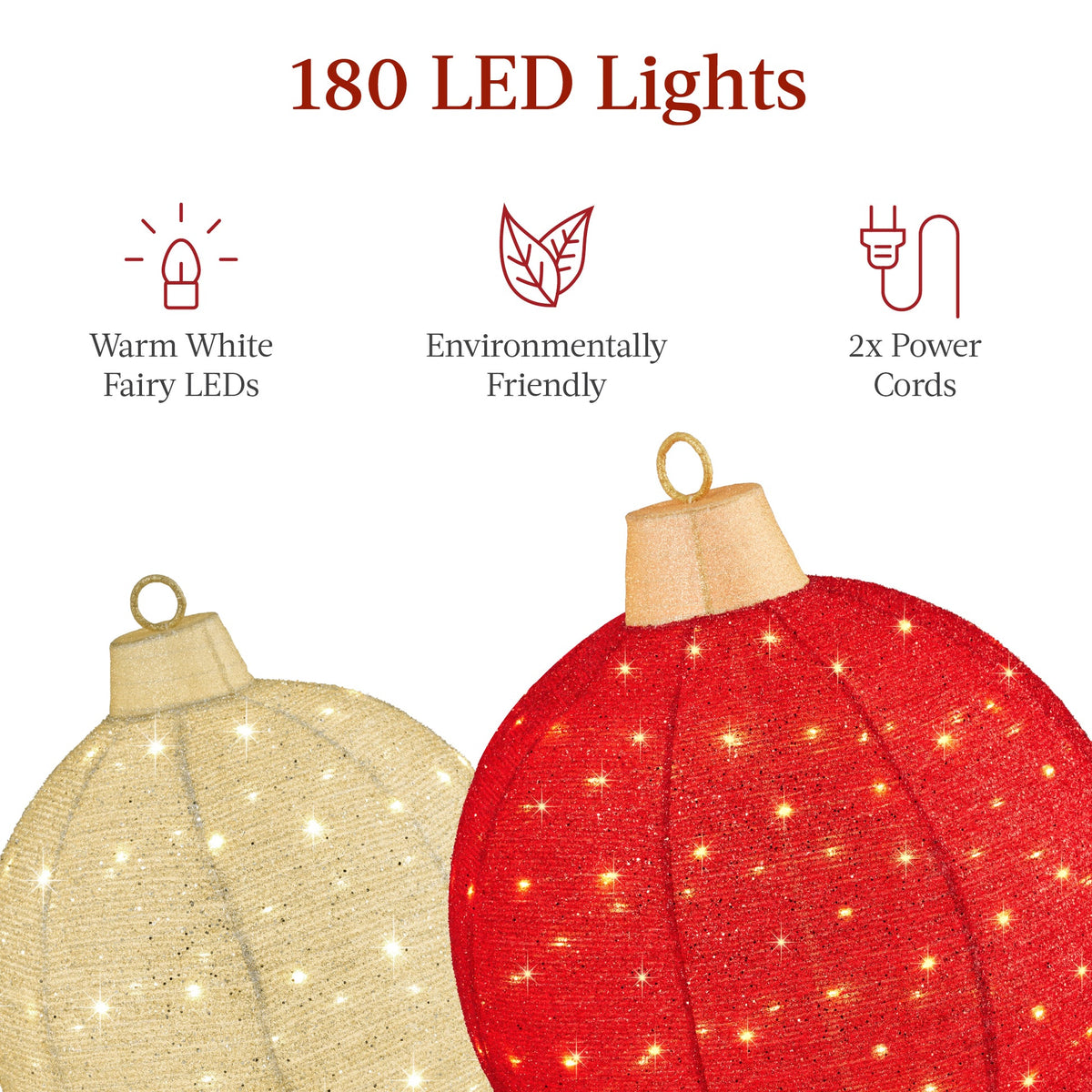 RADYAN lighted pop-up Christmas ornament set with 180 LED lights included for holiday decor