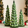 Set of 3 Pre Lit Ceramic Tabletop Christmas Trees