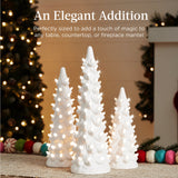 Set of 3 Pre-Lit Ceramic Christmas Trees with LED Lights