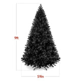 Artificial Black Pine Christmas Tree Unlit with Easy Assembly