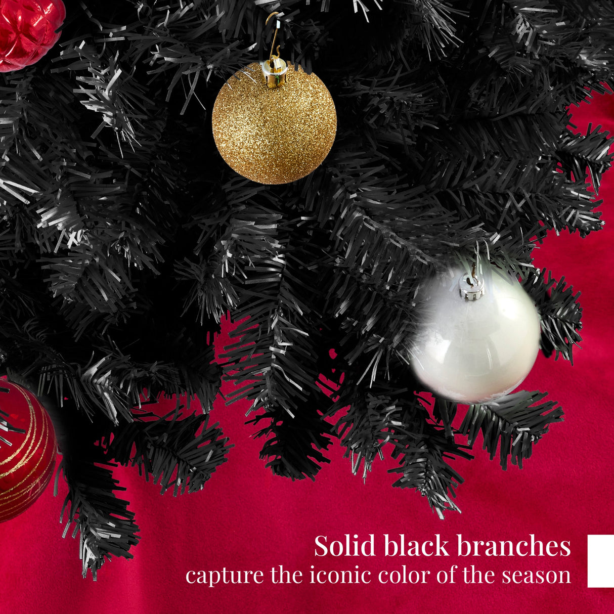 Artificial Black Pine Christmas Tree Unlit with Easy Assembly