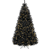 Pre Lit Artificial Black Christmas Tree with Incandescent Lights