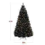Pre Lit Artificial Black Christmas Tree with Incandescent Lights